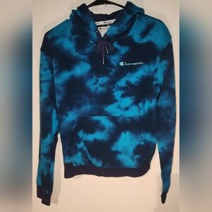 Champion Blue Tie-Dye Crew Neck Sweater